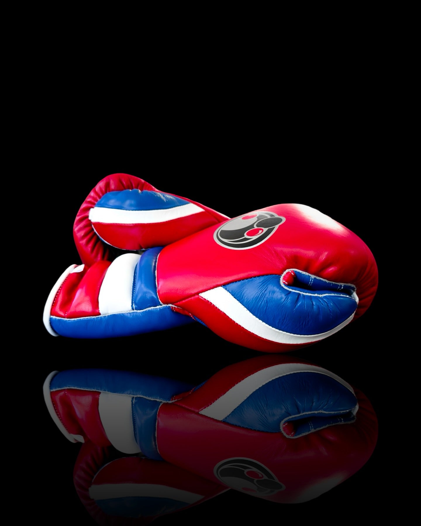 grant boxing gloves pink/blue/white back and thumb view professional sparring and training gear