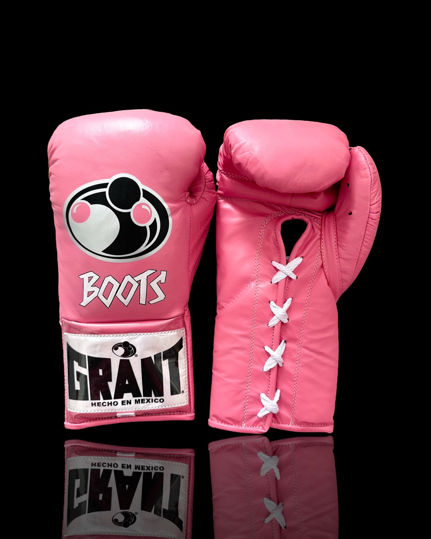grant boxing gloves pink front view  custom name boxing training gloves