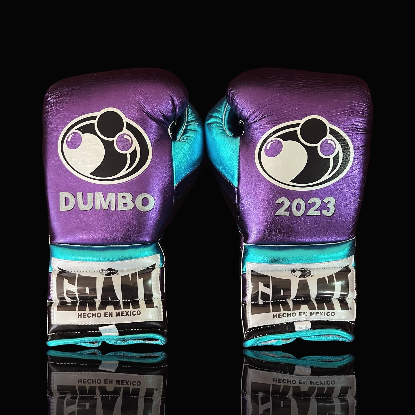 grant boxing gloves purple/black/blue back view custom training gloves for boxing