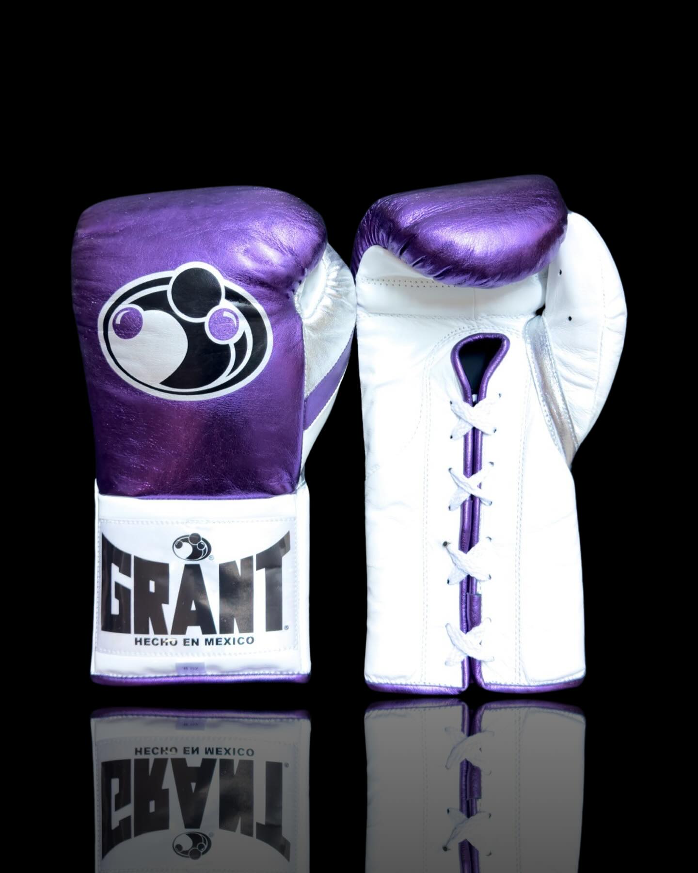 grant boxing gloves purple/white front view custom training gloves for boxing