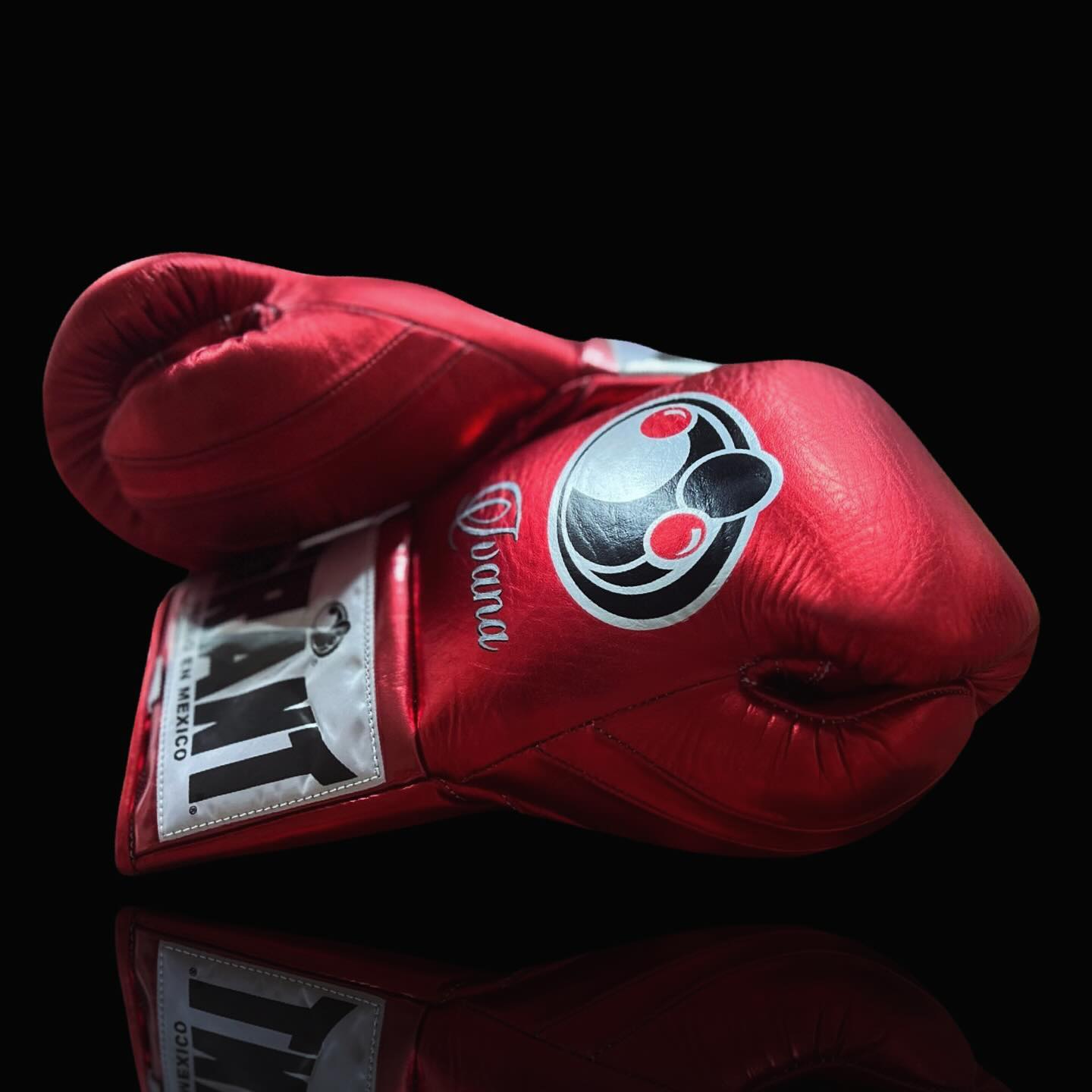 grant boxing gloves red back and thumb view professional sparring and training gear