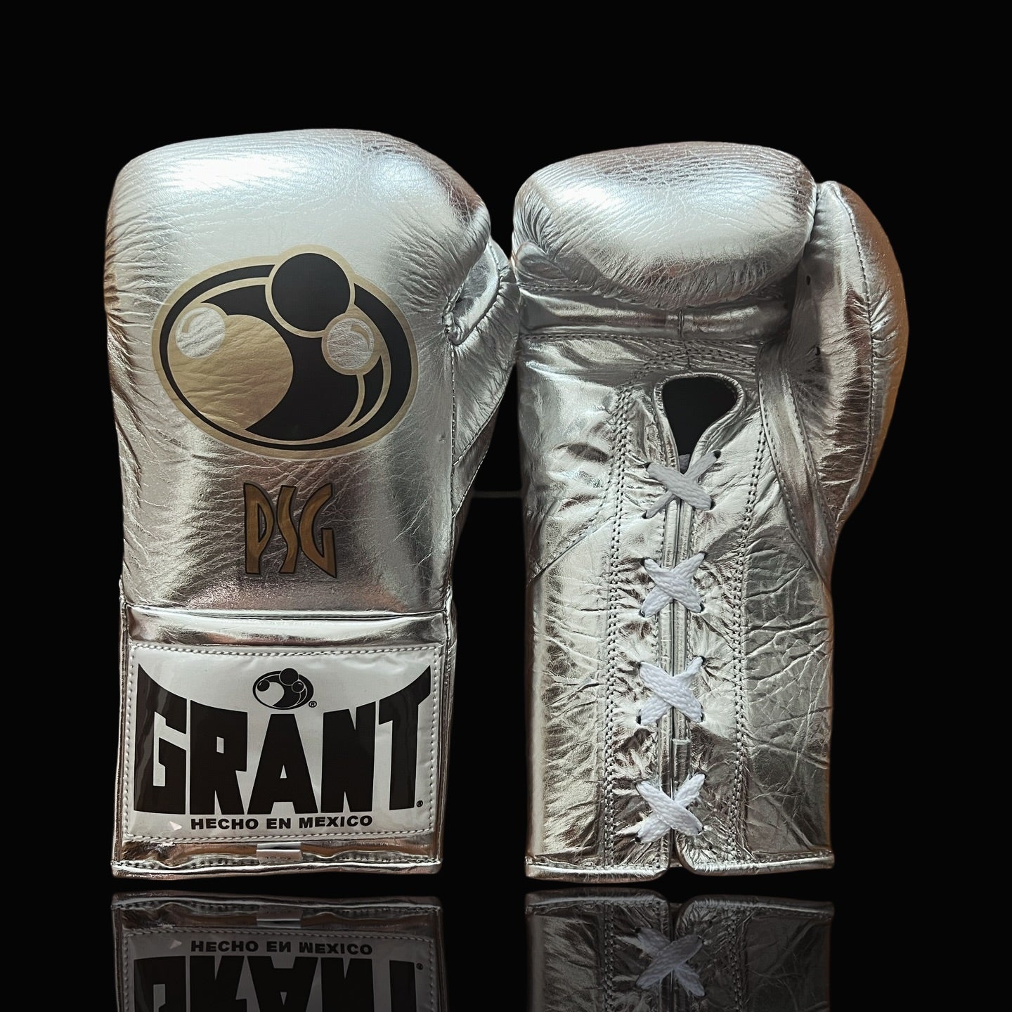 grant boxing gloves silver front view custom training gloves for boxing