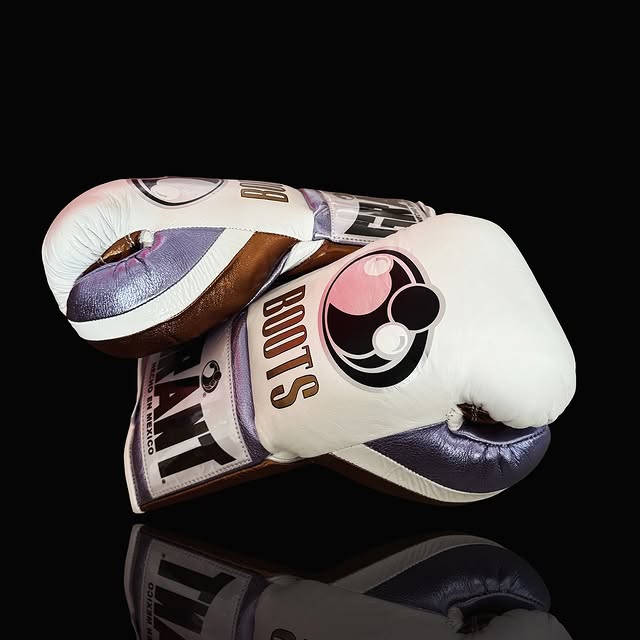 grant boxing gloves white/brown/grey back and thumb view professional boxing gear premium quality