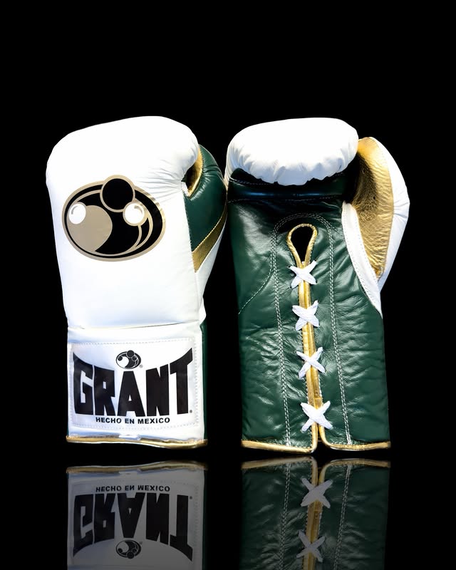 Grant Boxing Gloves White/Green/Gold 16oz