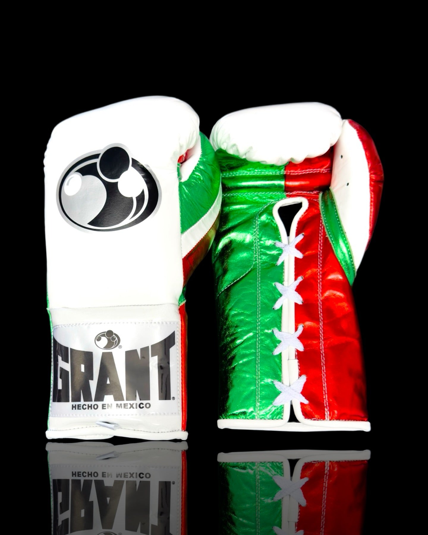 grant boxing gloves white/green/red front view professional sparring and training gear