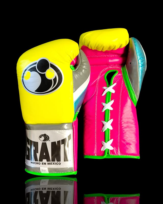 grant boxing gloves yellow/pink/blue/green front view professional sparring and training gear