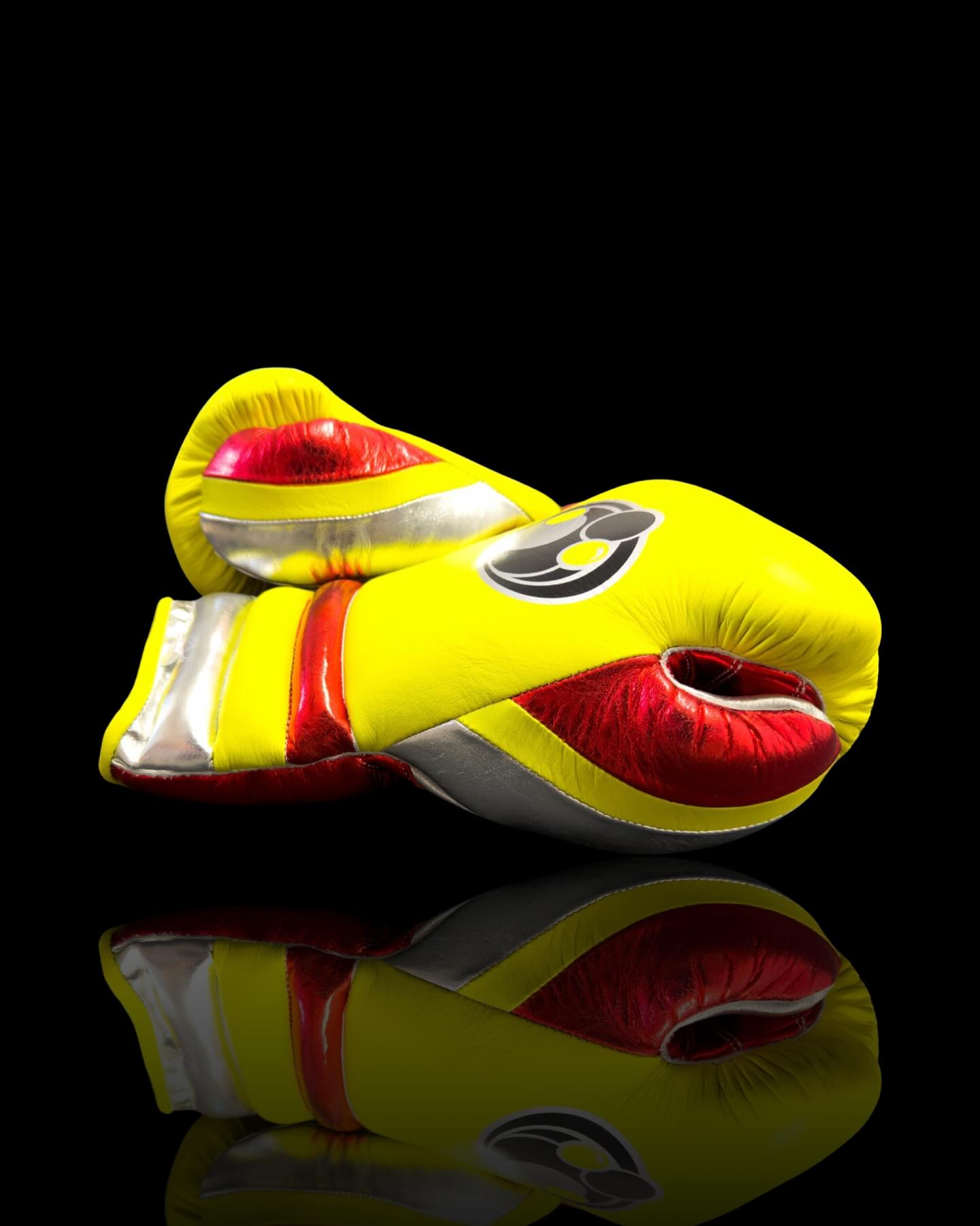 grant boxing gloves yellow/red/silver  back and thumb view professional boxing gear premium quality