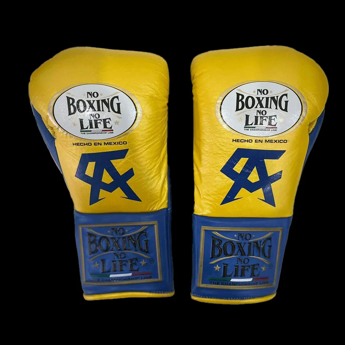 No Boxing No Life Boxing Gloves Yellow/Blue Boxing Training