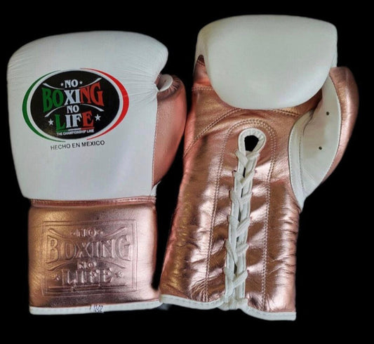 No boxing no life White/Peach boxing gloves, premium soft-padding sparring gear
