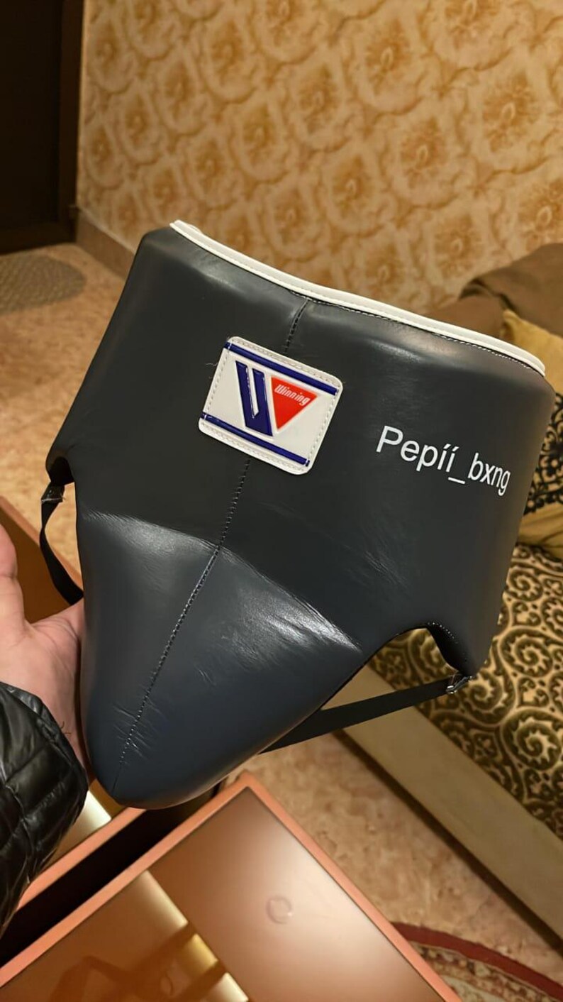 Customizable Winning Grey  Boxing set |  winning Headguard and Groinguard