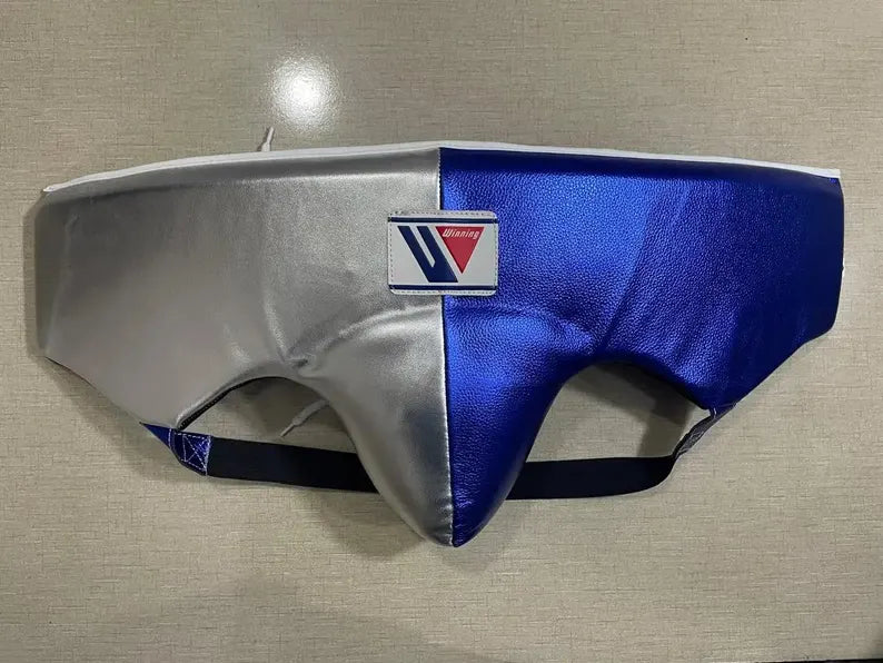 Customizable Winning Blue/Silver Boxing set |  winning Head guard and Groin guard